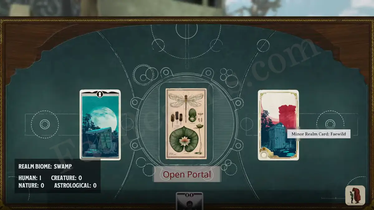 Playing Realm Cards in Nightingale to open portals